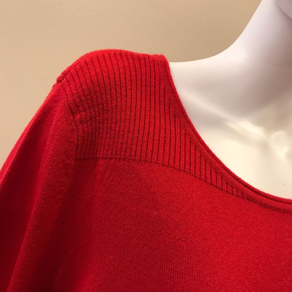 Apt 9 Tunic Sweater Sparkle Red Tango NEW - Picture 6 of 11